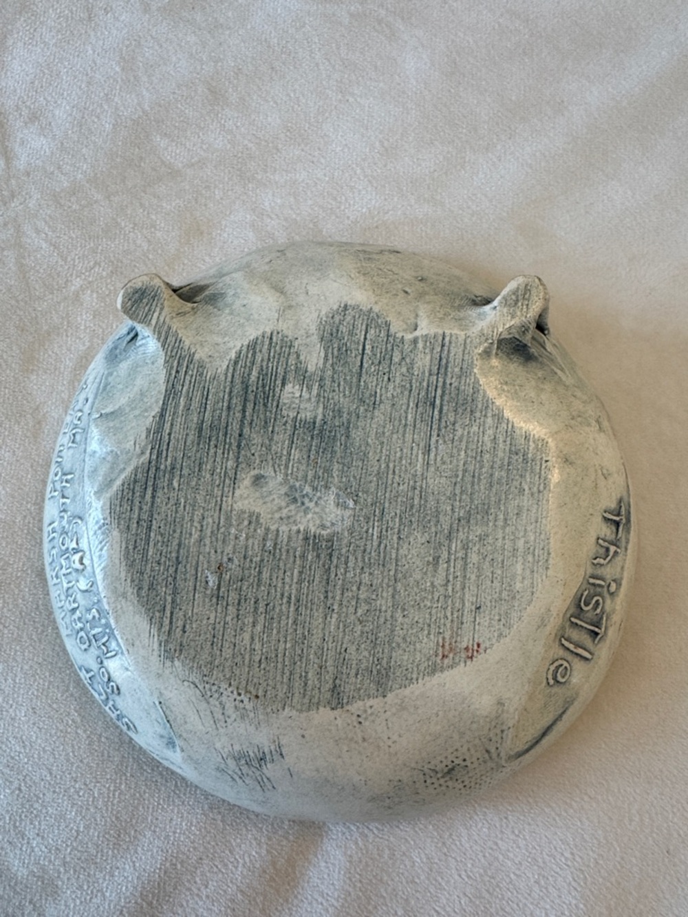 Salt Marsh Pottery Handcrafted Botanical Thistle Wall Art Plate or Trinket Bowl - Picture 2 of 8